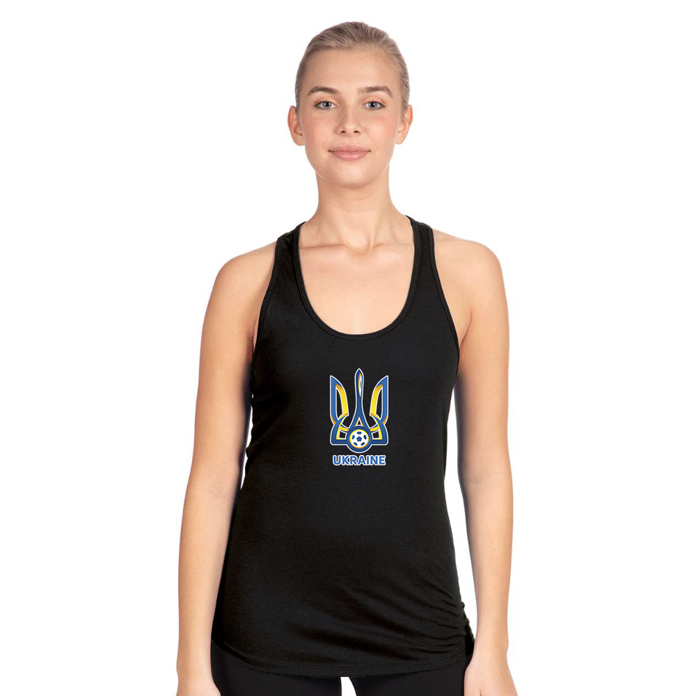 Women's Ukraine National Football Soccer Team Next Level Ideal Racerback Tank